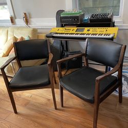 Pair Of Walnut Mid Century Chairs
