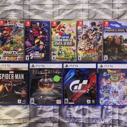 PS5 & Nintendo Switch

Games  Like New

Condition