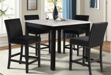 Brand new marble dining room table and chairs set