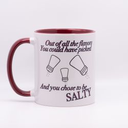 "Salty" Novelty Mug - White/Burgundy - 12oz