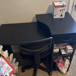 Study Desk, Chair & Lamp For Sale