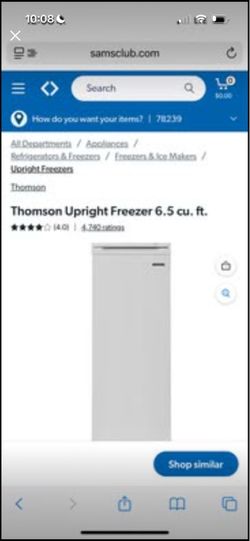 Beautiful Thompson 6.5 ft.³ standup freezer for house or apartment and needs a couple wires strip, look at the pictures… It'll take about 30 minutes t
