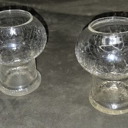Crackled Glass Candleholders