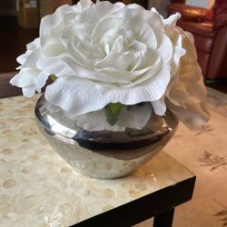 Vase With White Flowers 