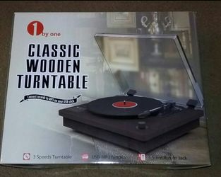 1 by one classic wooden turntable brand new retail $65 asking $45