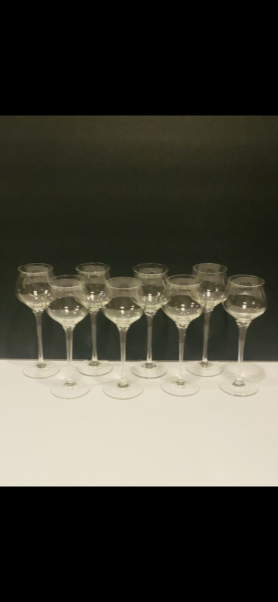 Vintage Orrefors LISA Pattern Set of 8 Crystal Liquor Glasses 5.25”.
