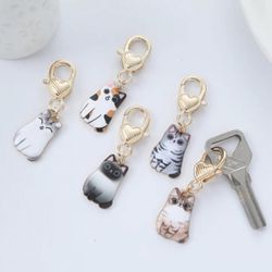 Brand New 5 Adorable Mini Cat Keychains For keys 