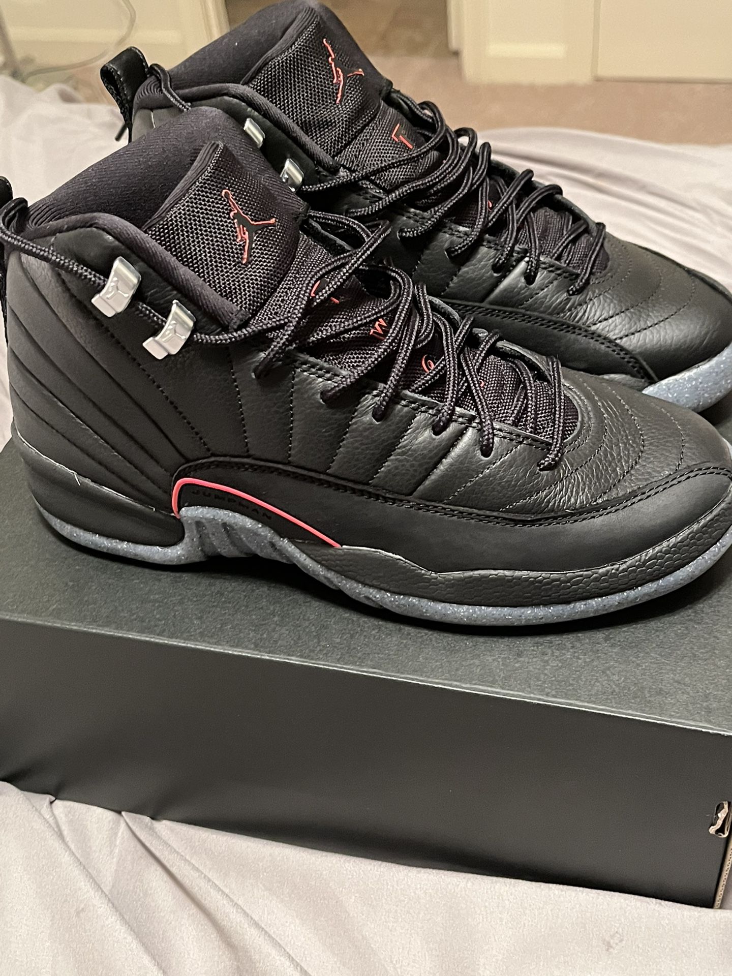 Air Jordan 12 Retro GS- Black, Crimson, and Grey