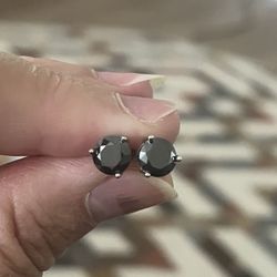NEW Moissanite 2.0 Carat 3 Prong Black Studs