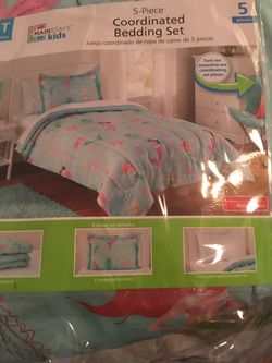 Girls New Twin Mermaid Comforter Set