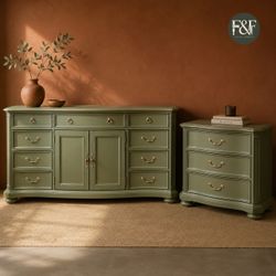 Olive Green Dresser Set