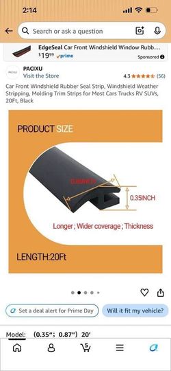 CAR FRONT WINDSHIELD RUBBER SEAL STRIP