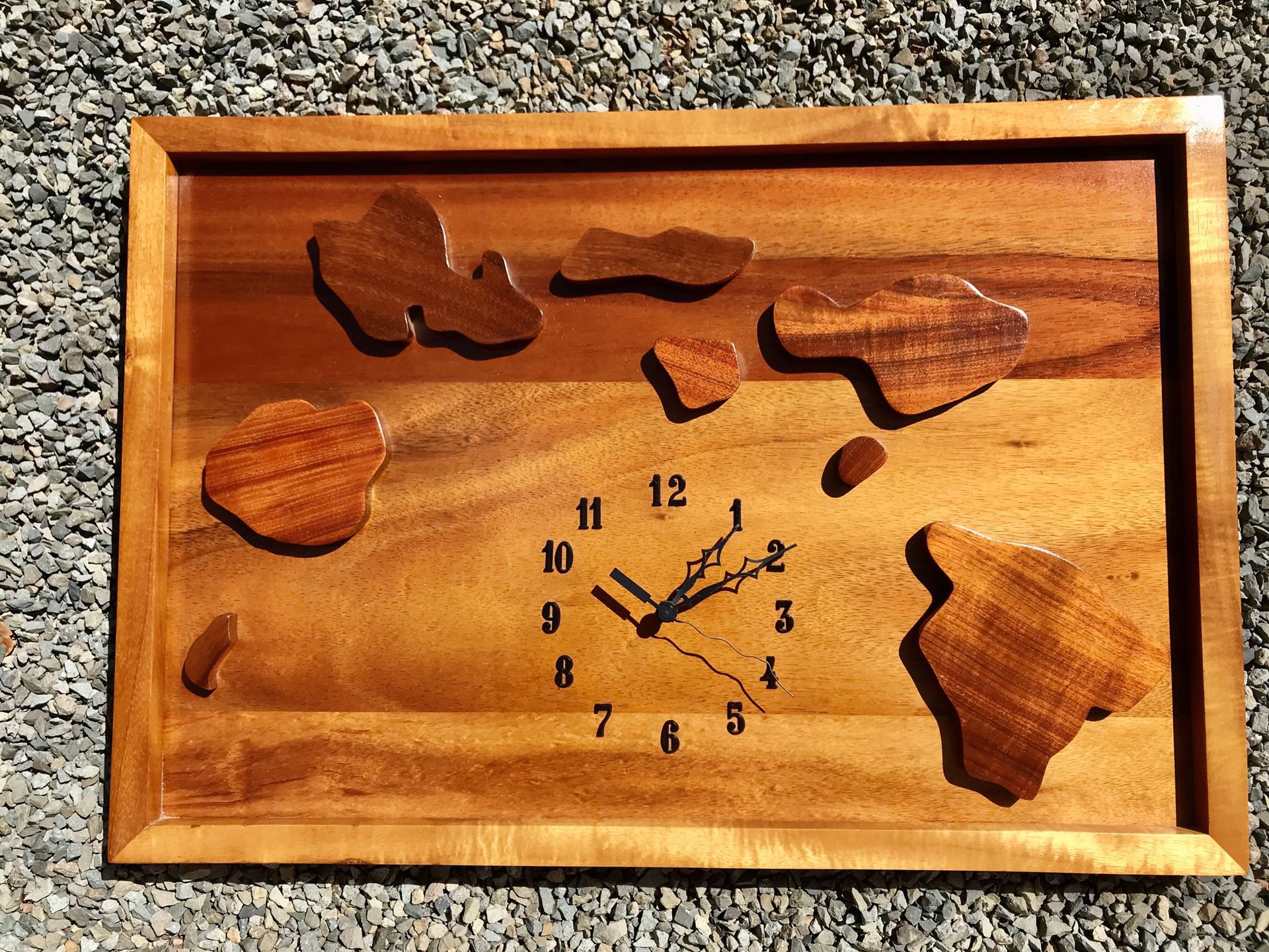 Hawaiian koa wood clock