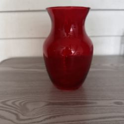 Red Glass Vase 