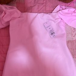 Light pink bow shoulder Dress