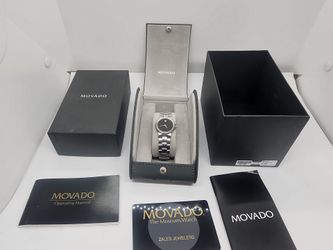 Movado Museum Ladies Watch with Black Dial & New Sapphire Crystal, 24mm Case with Original Box