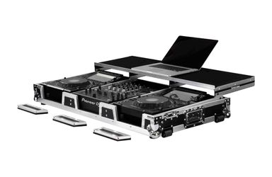 Odyssey FZGSP12CDJW2, Flight Coffin Case with Full Glide Platform for Universal 12″ Format DJ Mixer and Two Large Format Media Players