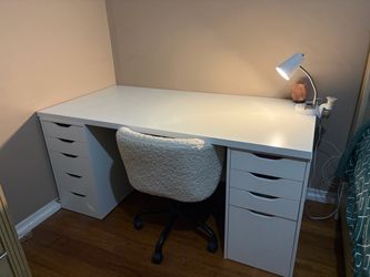 White Desk with 2 Drawer Units