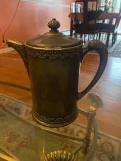 Large antique Wilcox silver CO quadruple ice water Lined Pitcher