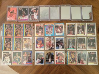 Michael jordan, magic johnson, kareem basketball sports cards collection