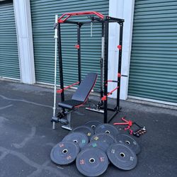 Gym Bumper Weights Bar Bench 