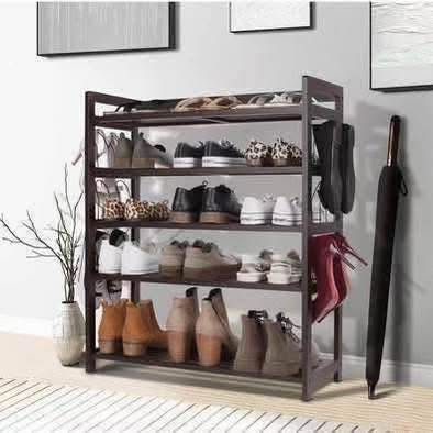 New Bamboo Freestanding 5 Tier Shoe Rack/ Kitchen Shelf Rack