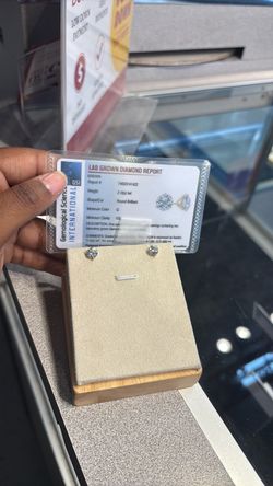 2 CTW Lab Grown Diamond Stud Earrings GSI Certified