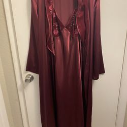 Satin Nightgown And Robe Set