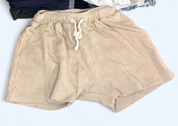 18-24 month old navy Beige Waffle Knit Drawstring Shorts