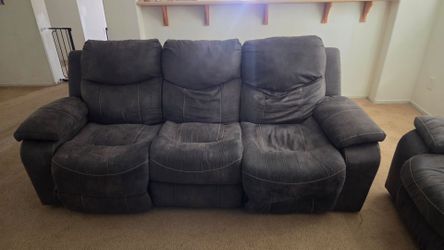 Brown Microfiber Reclining Sofa and LoveSeats