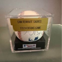 Sam Reinhart Sabres 7-11-14 Bisons Game Baseball 