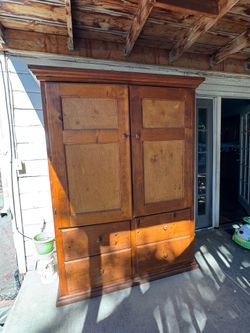 Wood storage clothes cabinet