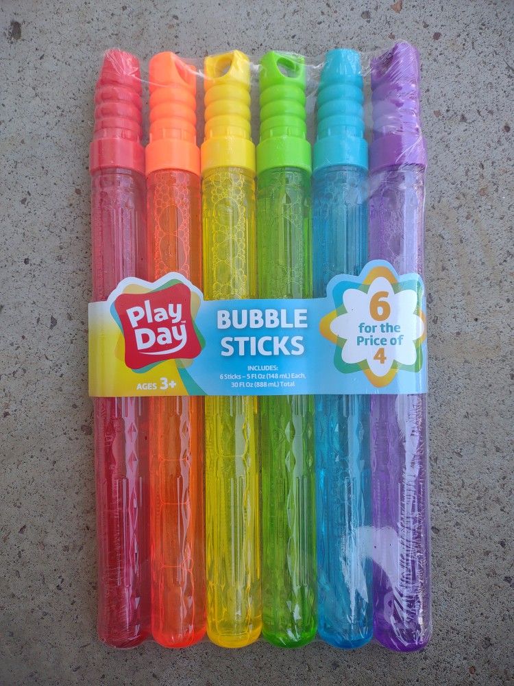 Play Day Bubble Stick 6 Pack Bubbles