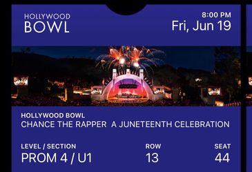 Hollywood Bowl/Chance the Rapper (4) June 19th
