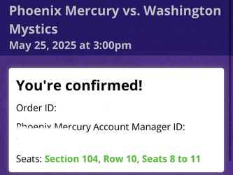 Phoenix Mercury Tickets