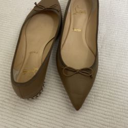 Christian Louboutin Tan Leather Spiked Studded Heals