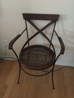 Metal and Cain accent chair