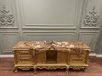 Beautiful Gold Carving TV Stand Table