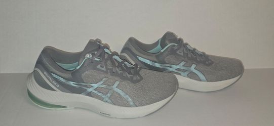 ASICS Gel-Pulse 13 Gray Teal Athletic Lace Up Running Shoes 1012B035 Womens Sz 9