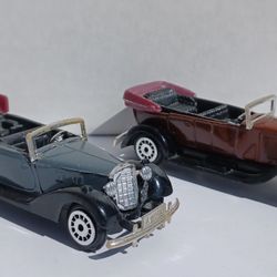 Vintage 1970s Mercedes Benz and Isotta Fraschini Die Cast Cars