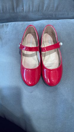 Red Flats For Girls Size 2 Like New 