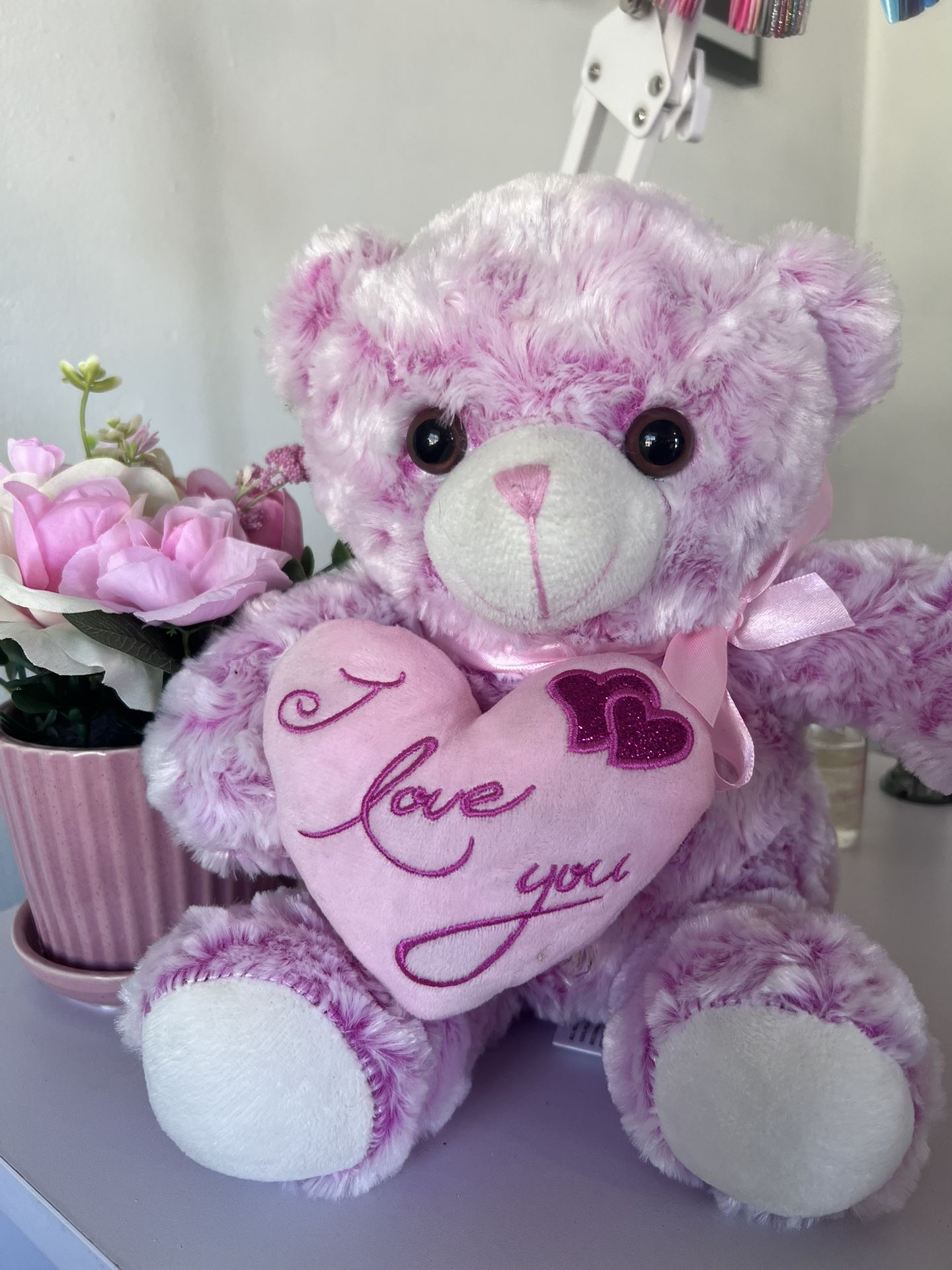 Pink Teddy Bear Plush – “I Love You” Heart Gift