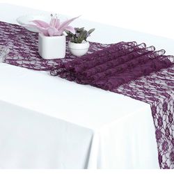 Purple 12 x 108 inches Lace Table Runner for Wedding, Birthday Parties, and more!