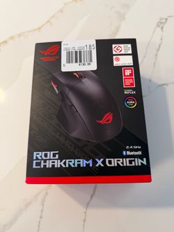 ASUS Ratón inalámbrico para juegos ROG Chakram X Origin - Diseño MMO/MOBA, joystick desmontable, 11 botones programables para diestros, 4.34 oz, conec