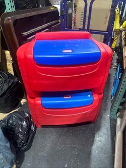 Blue/Red Play and Store Little Tikes Rectangle Organizer Storage Toy Chest