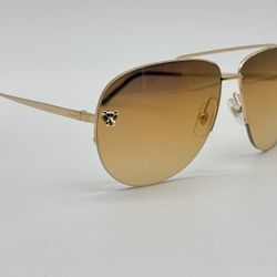 PANTHERE DE CARTIER AVIATOR PILOT HALF RIM SUNGLASSES NEW 100% GENUINE $1270
