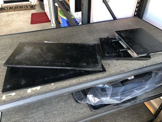 Black Floating Shelves Never Used Just A Little Dusty I’ll Clean Them Up Today 