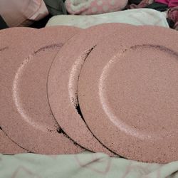 Pink Glitter Charger Plates