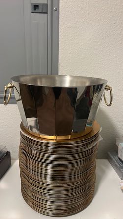 Ice bucket with gold handles