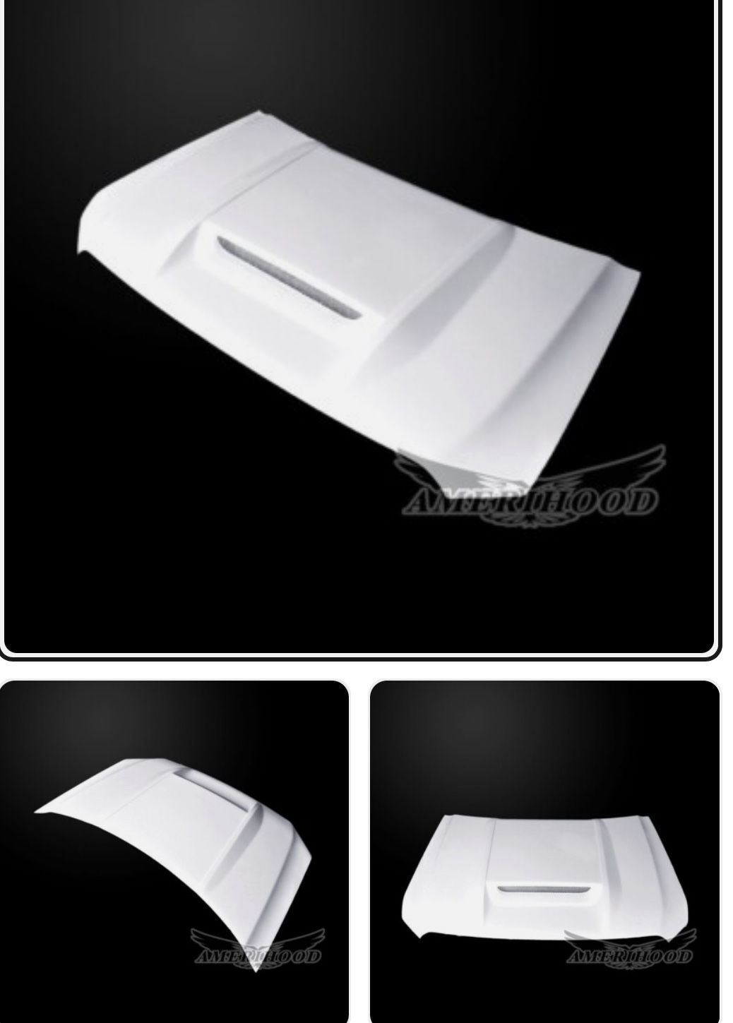 Amerihood GMC Sierra 1500 Type-RS Style Functional Ram Air Hood; 2019-2021